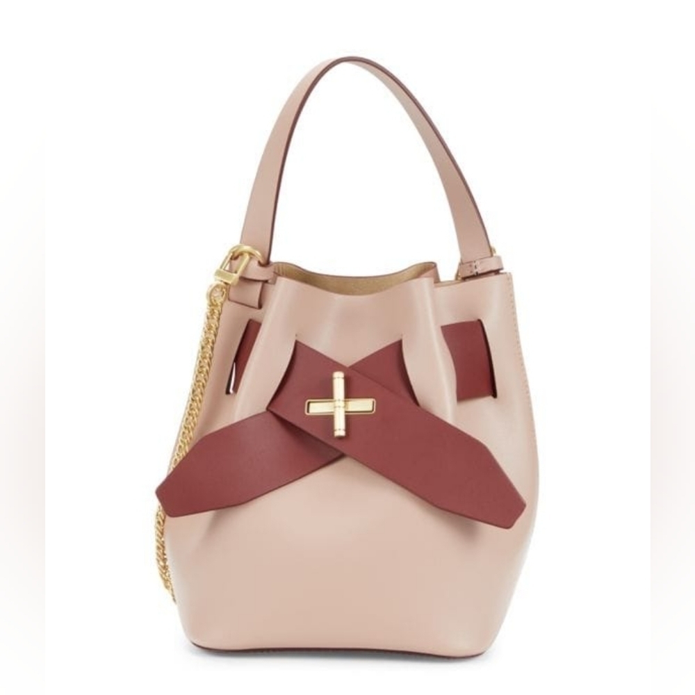 NWT Zac Posen Brigette Leather Bucket Bag